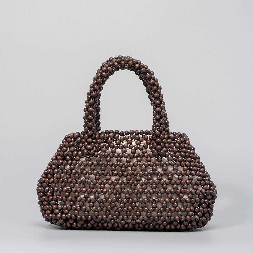 Dipped Shop - Wholesale Top Handle Bag - Women's - Handmade Wooden Bead Handbags DPFB06090