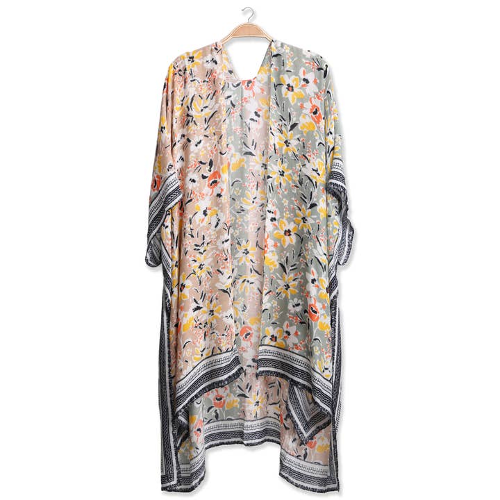 Hana - Vente Kimono – femme - Kimono d'été à imprimé floral multicolore3