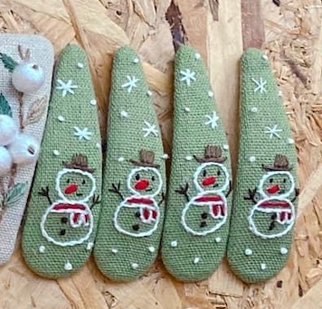 Quince Fables - Wholesale Barrette - Women's - Xmas Theme Embroidered Hair Barrette, Christmas Collection✅8