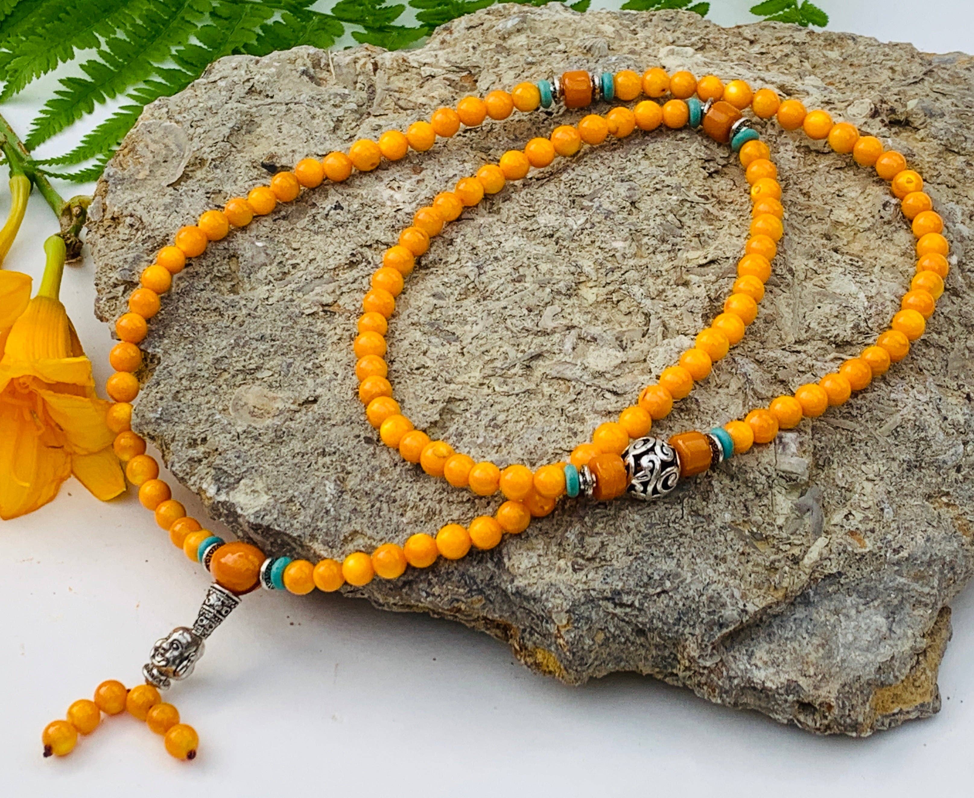 Lungta Imports - Wholesale Prayer Beads Necklace - Tibetan Buddhist Mala / Rosary 108 Glass Beads9