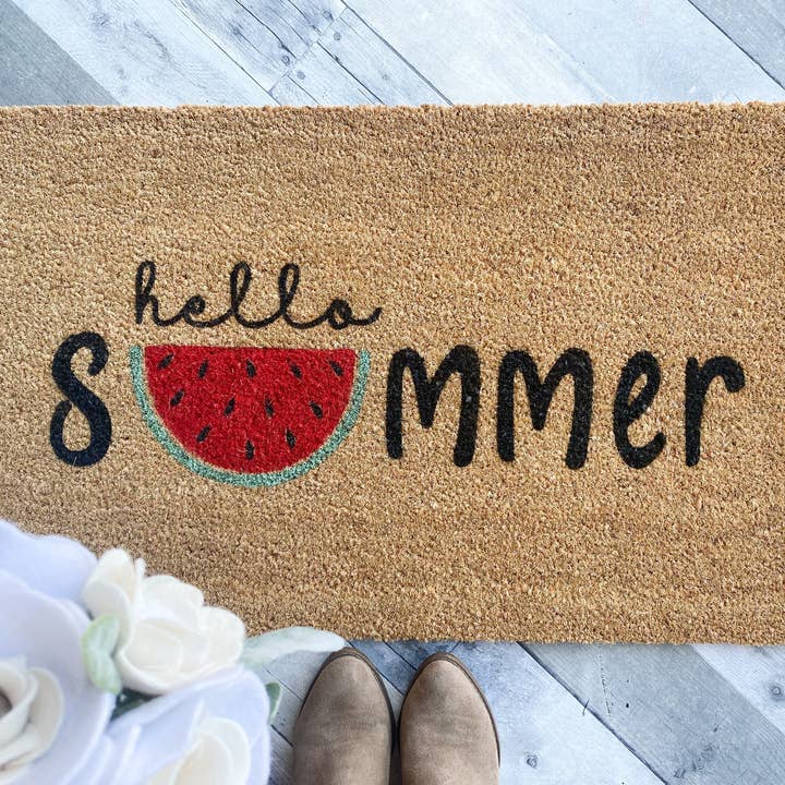 Hello Summer Watermelon Doormat for wholesale by PaintedStorkDesigns