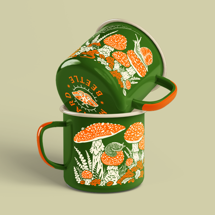 Mustard Beetle - Wholesale Coffee Mug - Enamelware Mug: Toad0