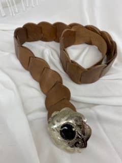 DAIRI - Wholesale Belt - Women's - B108 handmade 100% leather Belt with silver buckle Tan1