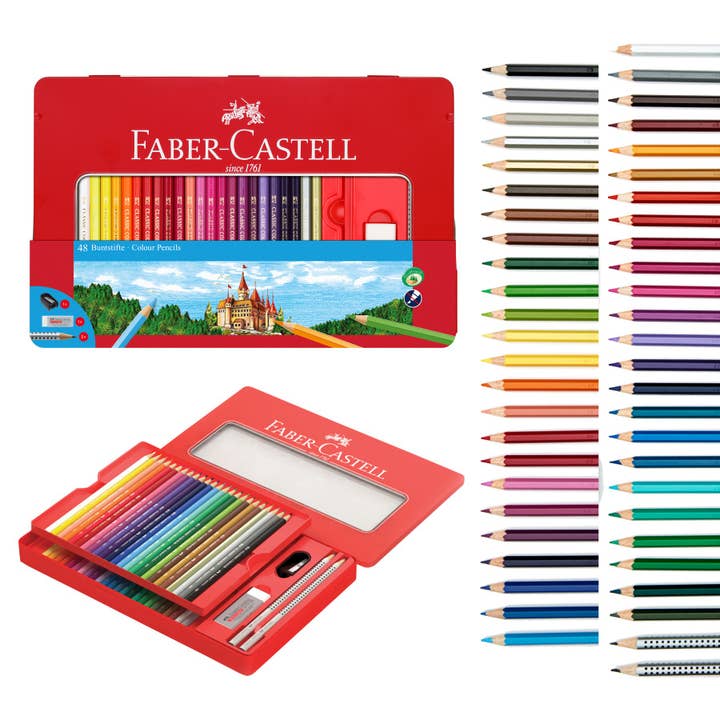 Faber-Castell / Creativity for Kids - Wholesale Colored Pencil - 48 Classic Color Pencils & Accessories - Gift Set