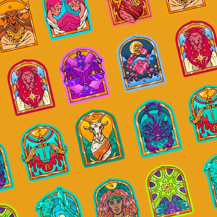 YAMZ: World of Color - Wholesale Sticker - ENTIRE SET: Astrology Sign Stickers - Heralds of the Divine