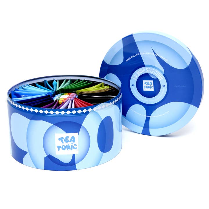 Tea Tonic - Wholesale Tea bags - Calming Selection Round Tin - 40 Calming Gourmet Tea + Mini 2