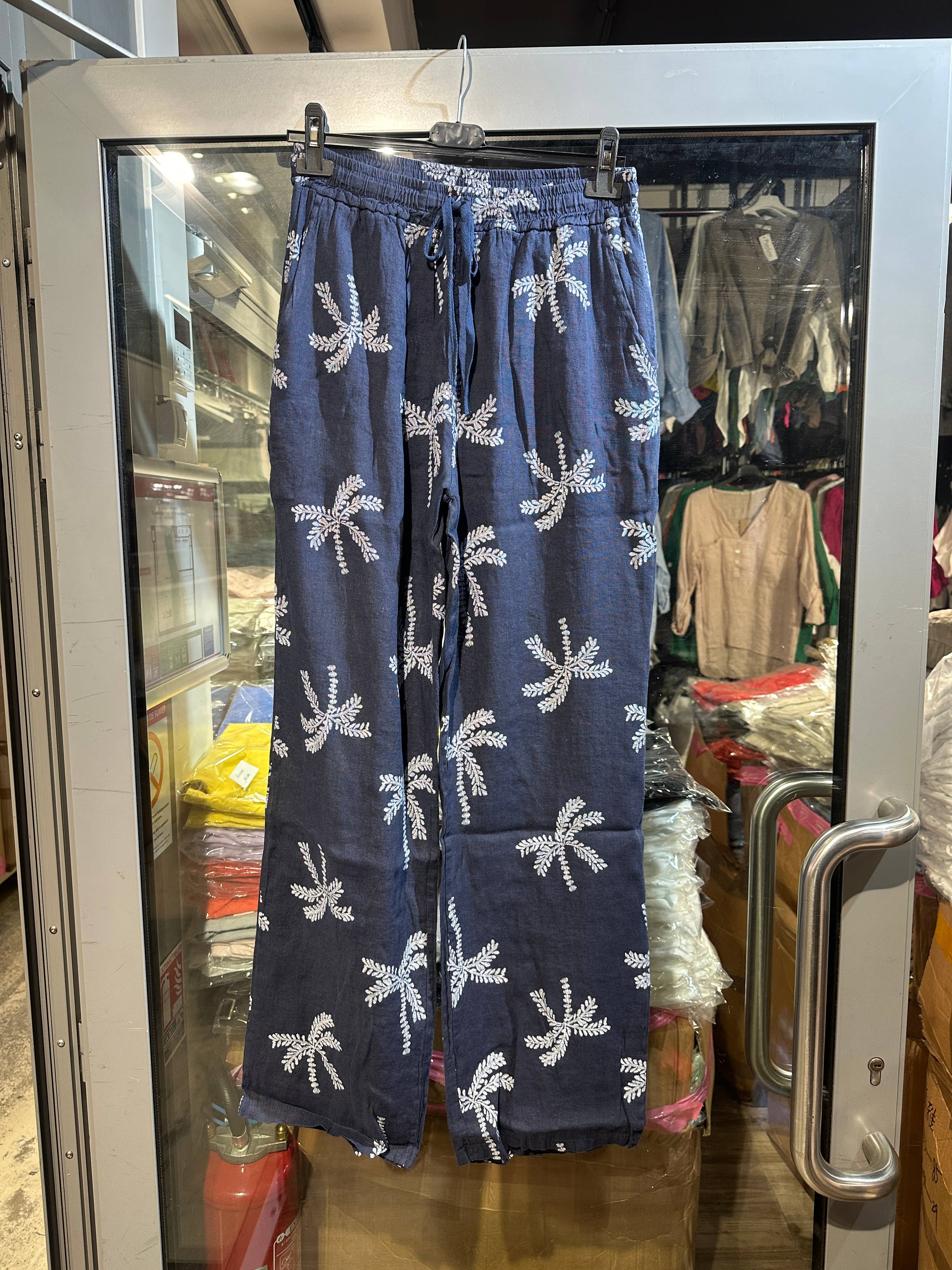 LÉA & LUC - Vente Pantalon – femme - Pantalons imprimé en 100% Lin REF.821810