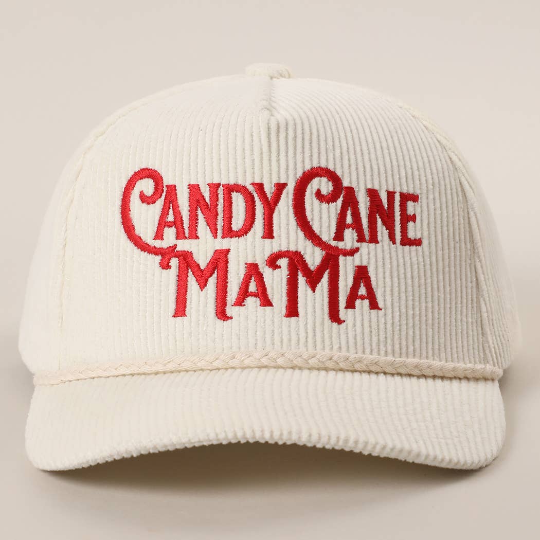 Fashion City - Wholesale Trucker Hat - Women's - CANDY CANE MAMA Corduroy Rope Trucker Hat10