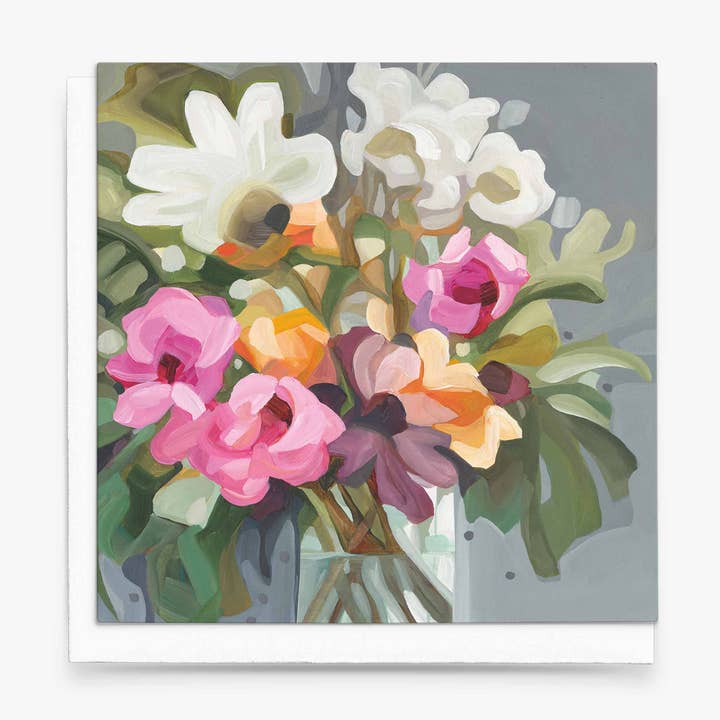 Susannah Bleasby Art - Wholesale Everyday Greeting Card - Felicity | Floral art card | Flower greeting card
