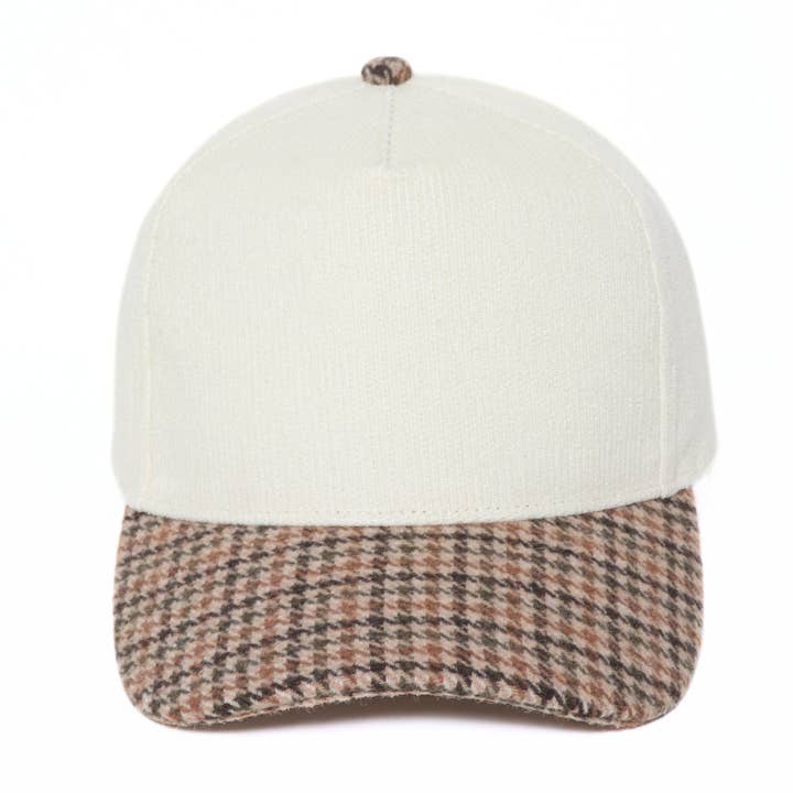 David And Young - Wholesale Baseball Cap - Unisex - Plaid Brim 5 Panel Blank Hat1