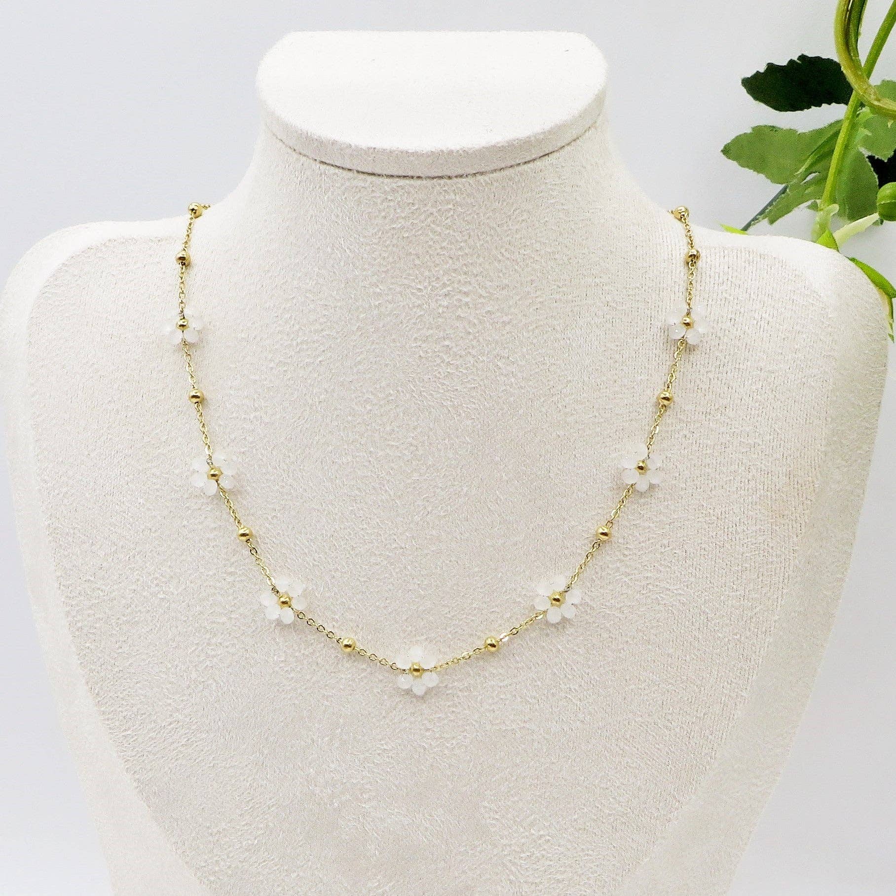 Daemon srls - Wholesale Pendant/Charm Necklace - DAISY ~ ACCIAIO INOSSIDABILE ~ Collana con fiori e cristalli1