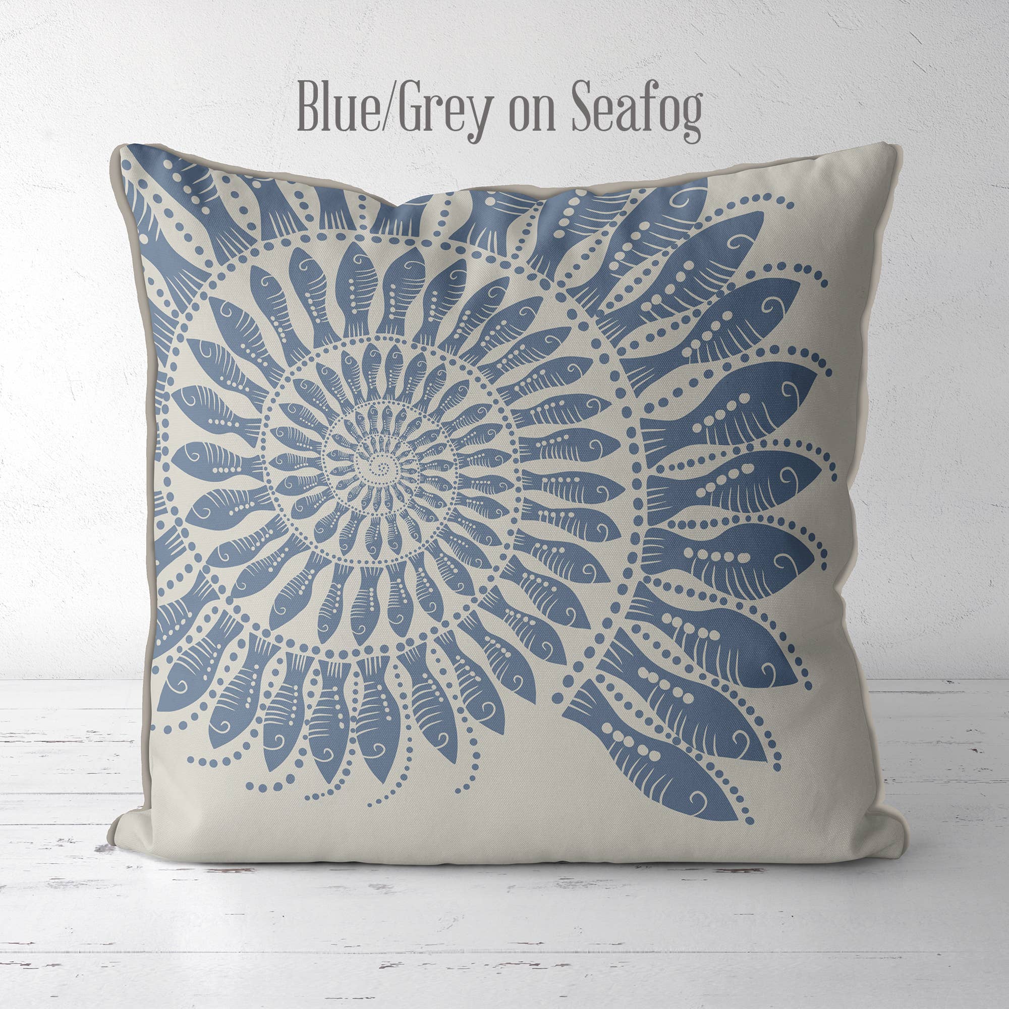 FabFunky Ltd - Vendita all'ingrosso Cuscini decorativi - Cuscino da giardino Fishy Shell Coastal, disponibile in diversi colori0