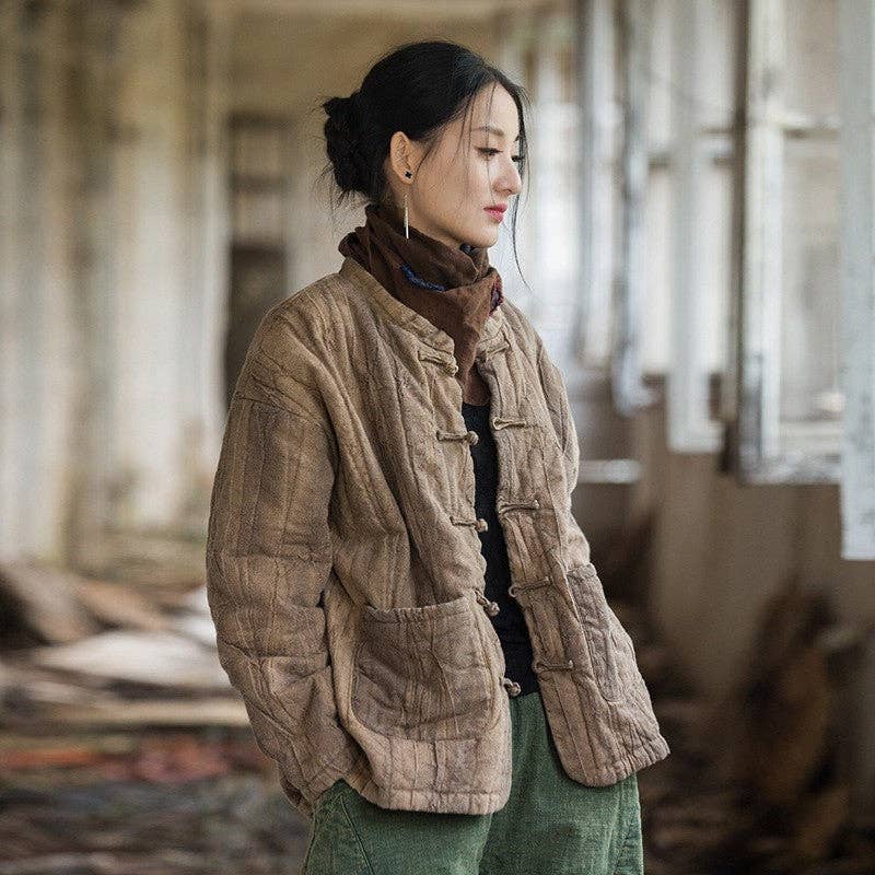 Sheer Trend - Wholesale Jacket - Women's - Dyed, Quilted, Stitched, Short Cotton Jacket7