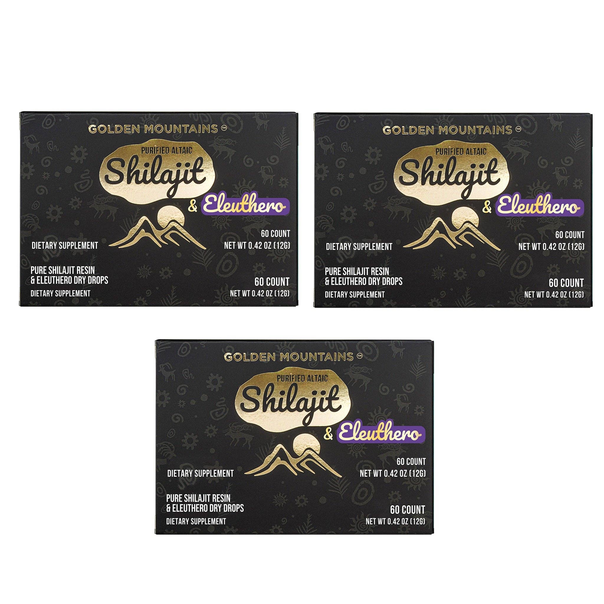 SiberianGreen - Wholesale Oral supplement/vitamin - Siberian Green Pure Altai Shilajit Resin w Eleuthero Ginseng Extract – 180 Dry Drops (3-Pack)1