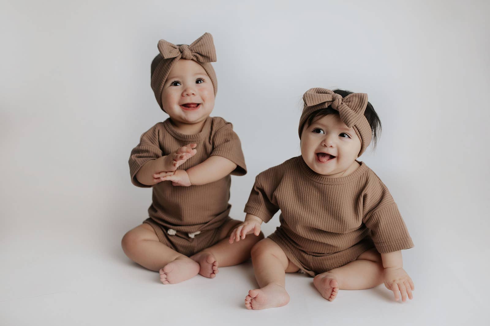 Three Little Tots - Wholesale Top & Short Set - Kids - Cocoa Sands Neutral Summer Waffle Toddler Top & Bottom Set9