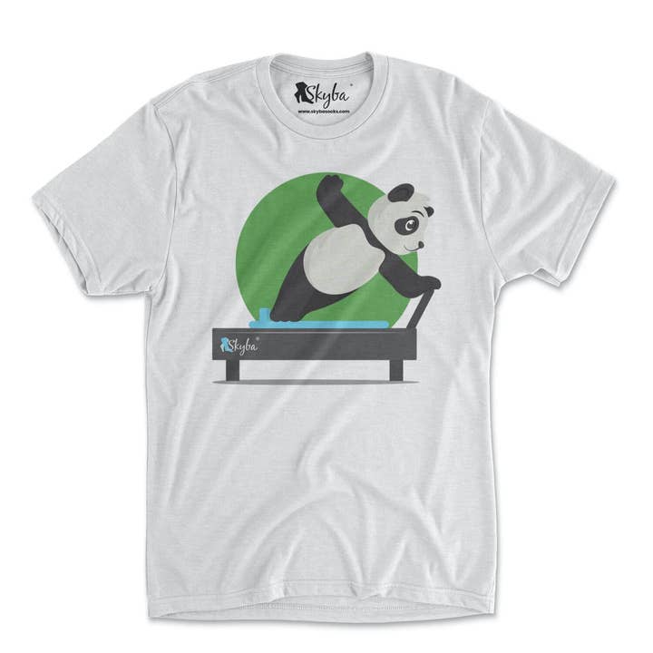 Panda Side Plank Pilates Reformer Apparel - Tri Blend Tee for wholesale by Skyba