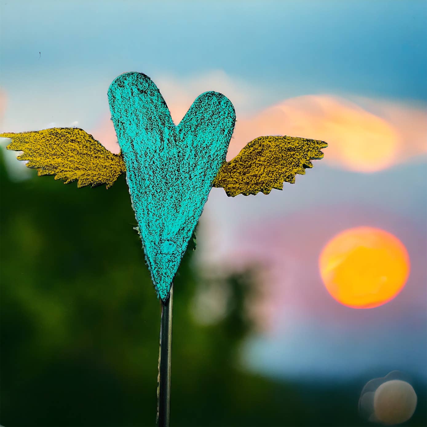 Whimsies – Engroshandel Have/havestolpe – Heart Wings Plant Stake finurlig have hippie sigøjner fred7