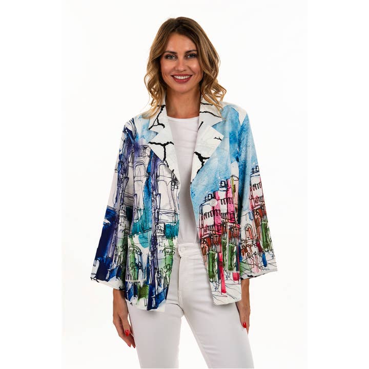 blazer reversibile con colletto a lancia e un solo bottone per la vendita all'ingrosso da parte di Lemon Grass