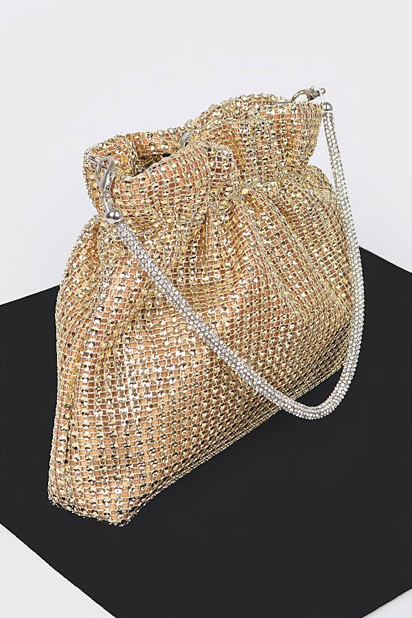 anbfashion - Wholesale Crossbody Bag - Women's - Rhinestone Studded Metallic Clutch Crossbody Bag7