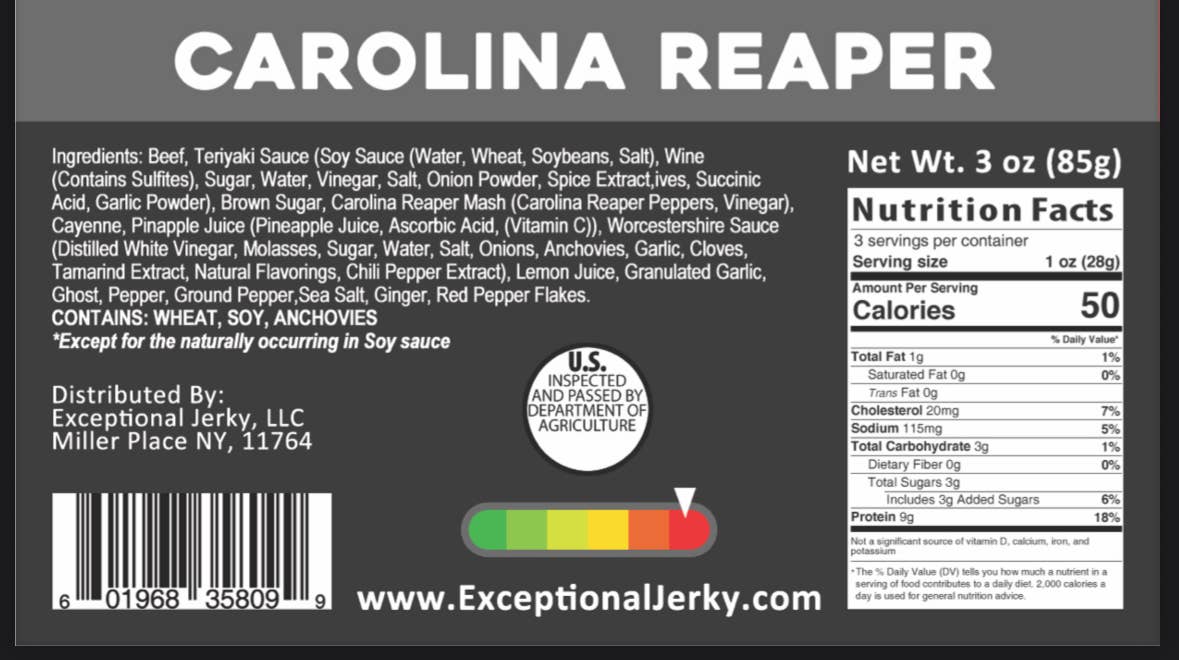 Exceptional Jerky LLC - Wholesale Jerky - Carolina Reaper 2