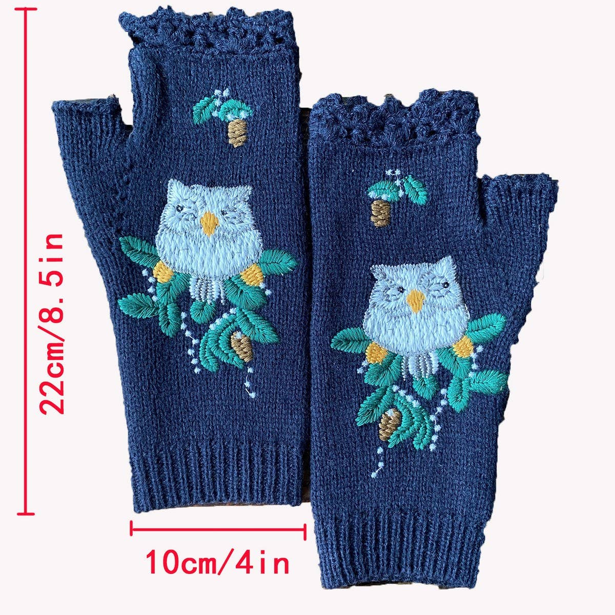 Blue 2024 NEW EMBROIDERED OWL GLOVES_CWMM1673 for wholesale on Faire5