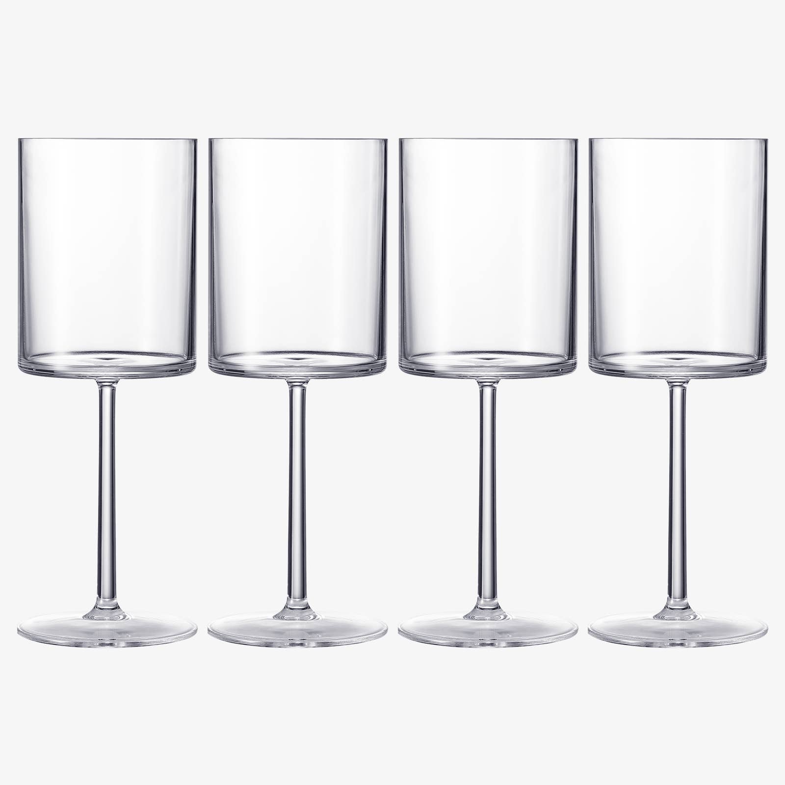 The Wine Savant /  Khen Glassware - Vente Verres à vin - Verres à vin carrés à tige en cristal de style européen, ensemble de4