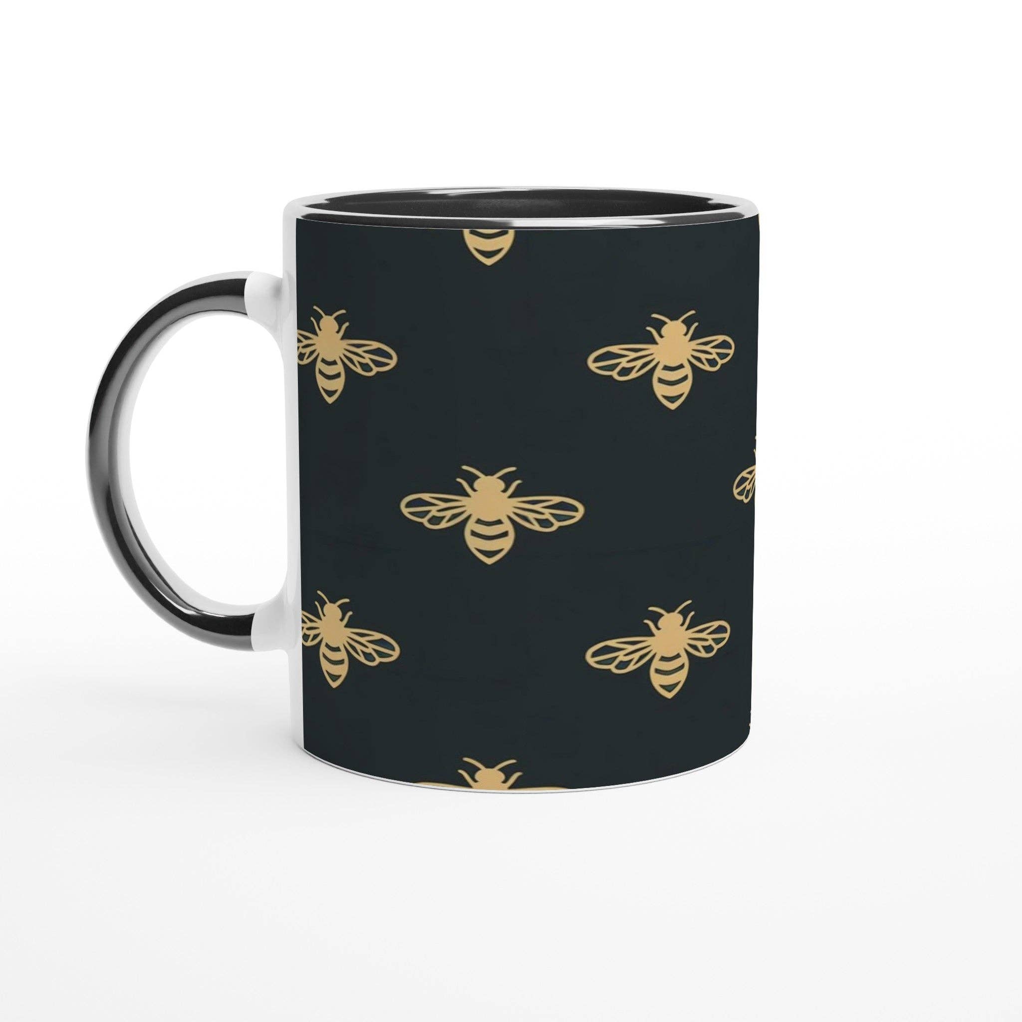 Aminelle & Willow - Wholesale Coffee mug - Chic Black Mug with Gold Bee Accents - One of a Kind Design