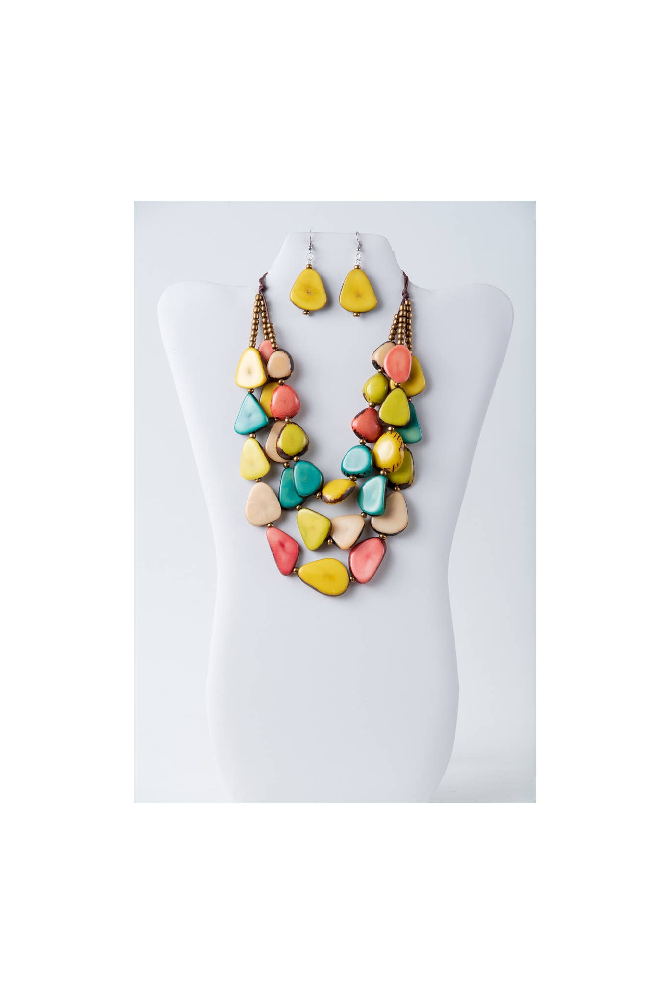 TaguArtsy – wholesale Smycken – Zaley Three Stranded Organic Tagua halsband och örhängen14