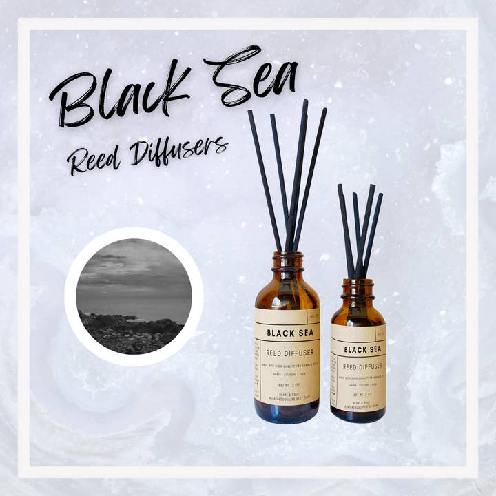 Black Sea Reiki-Charged Reed Diffusers - Two Sizes for wholesale by Heart & Soul