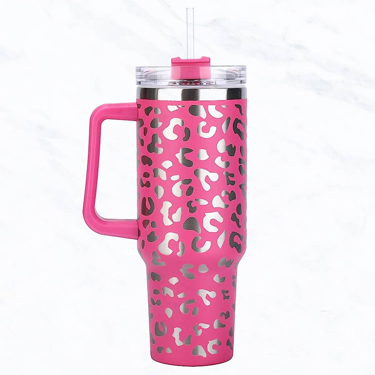 Suzie Q USA - Wholesale Insulated Mug/Tumbler - 40 oz, Stainless Steel Laser-Cut Leopard Tumbler0