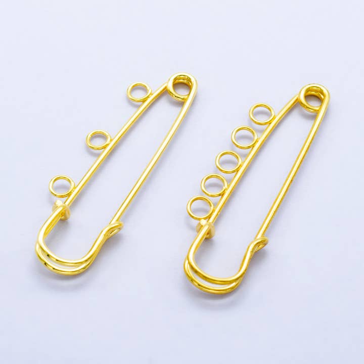 Aim Eternal - Wholesale Craft Supplies - 24K Gold Filled Safety Pin Shoe Bag Charm Keychain Finding | Z1074 Z10751
