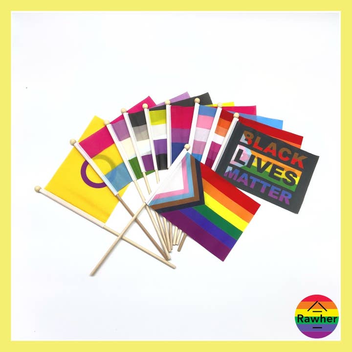 RAWHER - Wholesale Flag - Hand Flag Pride Assorted Bundle