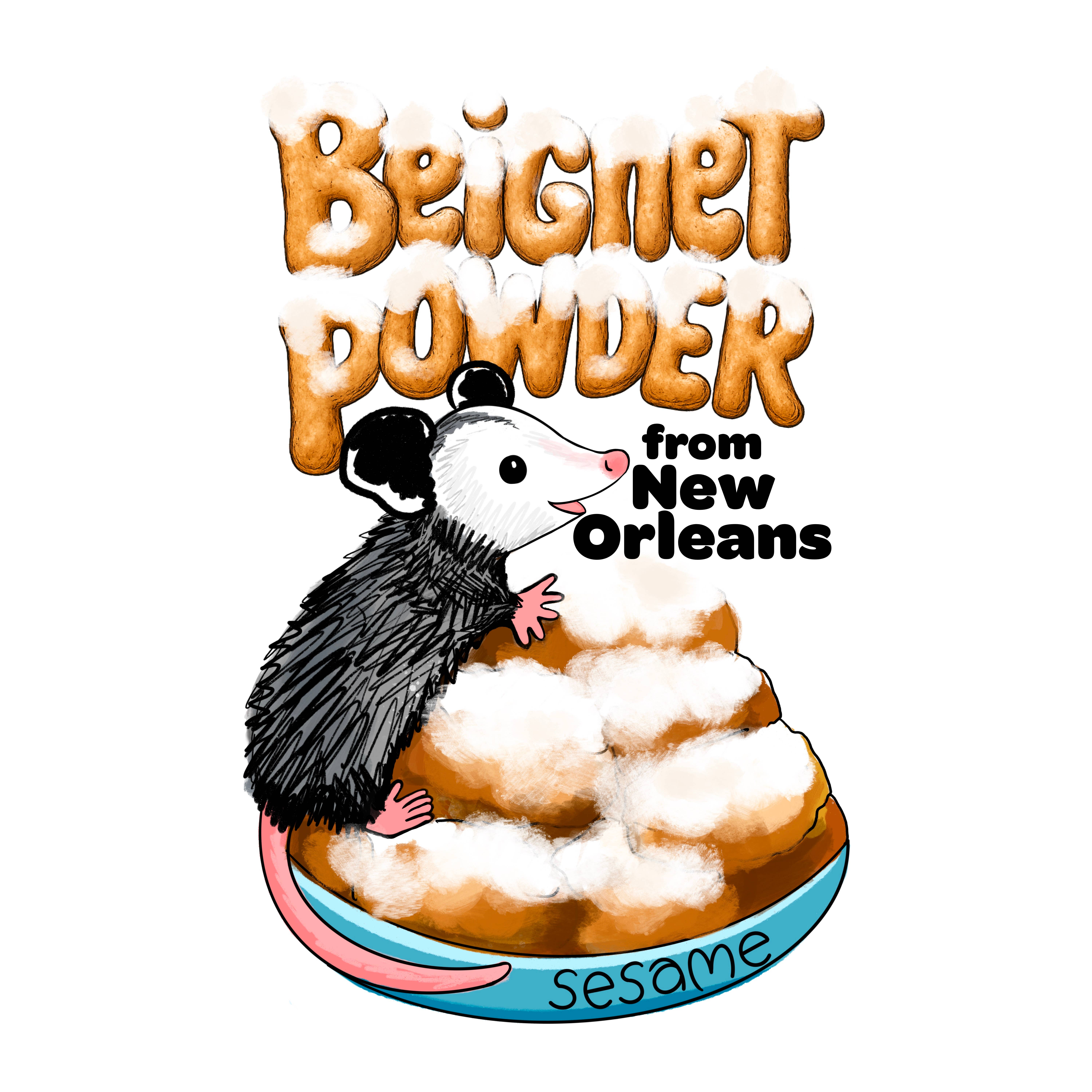 Sesame the Opossum - Wholesale Powdered Health Drink - Beignet Powder from New Orleans (organic powdered sugar)2