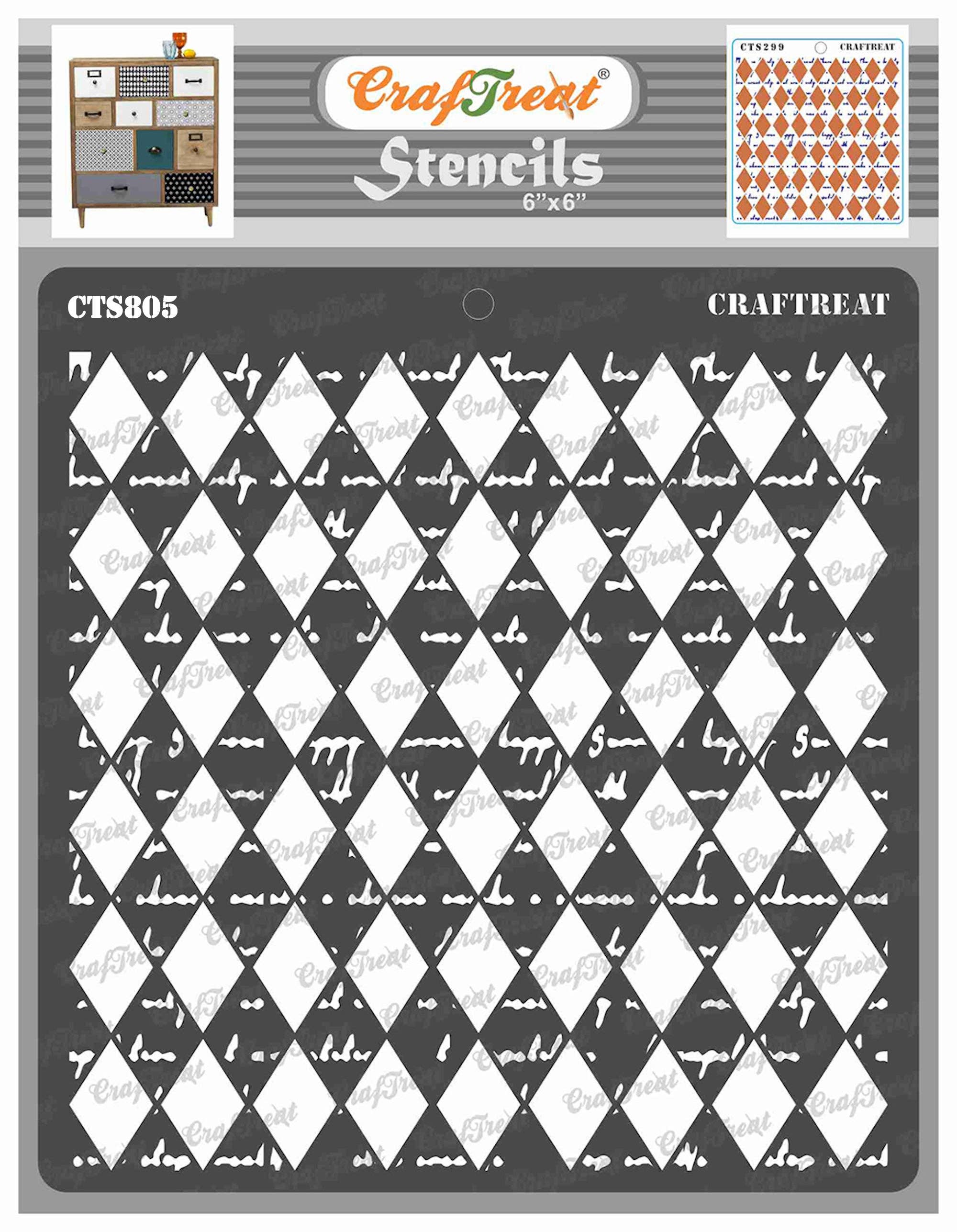 CrafTreat – wholesale Stencil/craft die – CrafTreat Harlequin Script Stencil for Art Paintings, Word Painting Stencil 6x6 Inches0