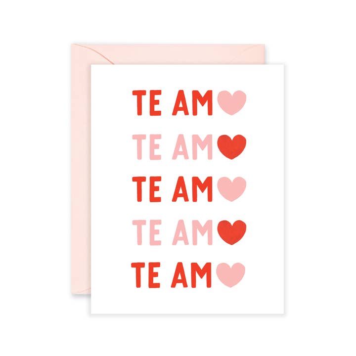 Te Amo Hearts | Carte de vœux pour la Saint-Valentin pour la vente par Isabella MG