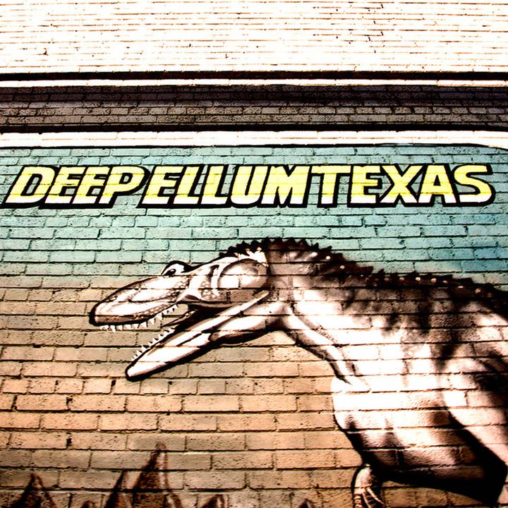Sottobicchiere da parete con dinosauro, motivo: Deep Ellum per la vendita all'ingrosso da parte di South Austin Gallery