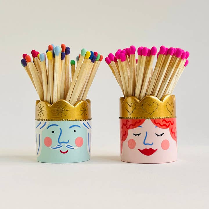 King & Queen Match Stick Holders - UK Mainland Delivery Only for wholesale by Hello Marilu