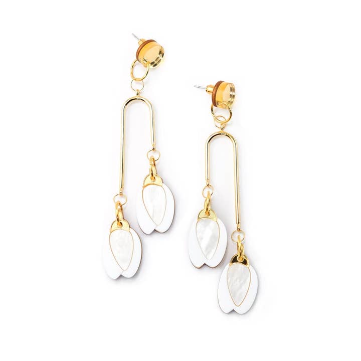Sampaguita Bud dangly earrings for wholesale by By Chavelli
