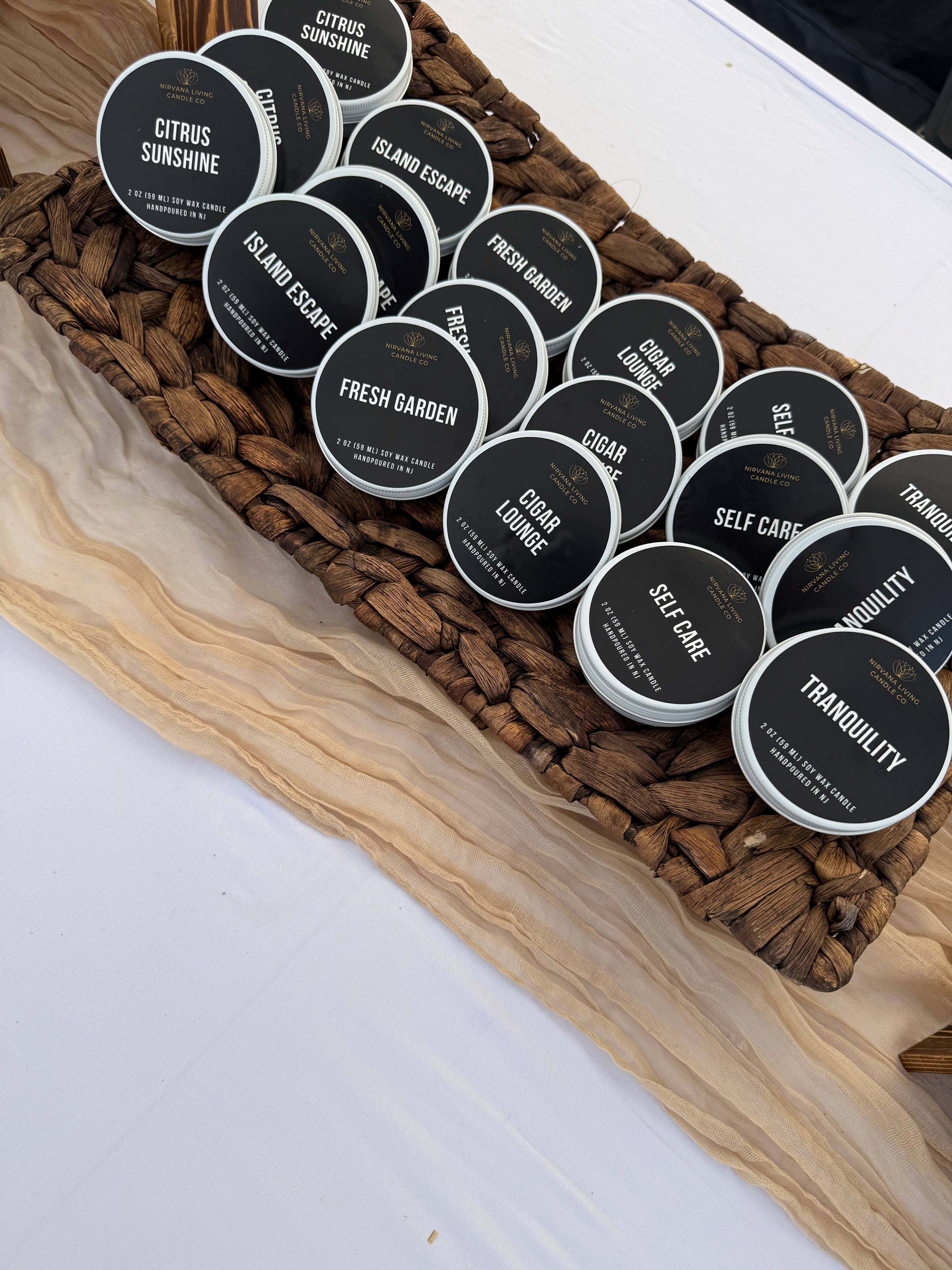 Nirvana Living Candle Co - Wholesale Travel Candles - 2 OZ MINI CANDLES