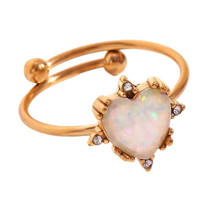 Cosette Opal Heart Ring for wholesale by Kismet Showroom