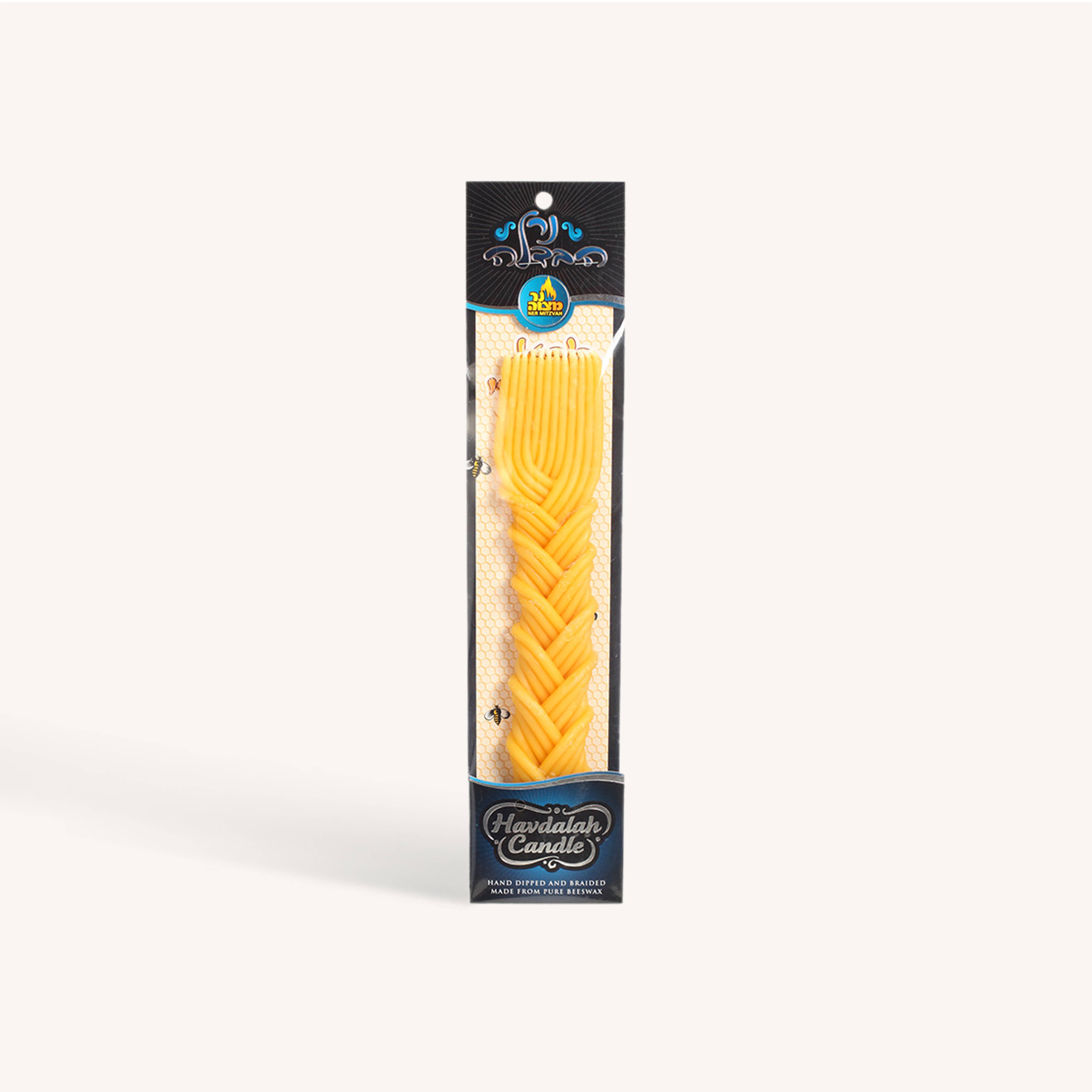 Ner Mitzvah - Vendita all'ingrosso Candele cilindriche/candelieri - Candela Havdalah intrecciata in cera d'api - #22
