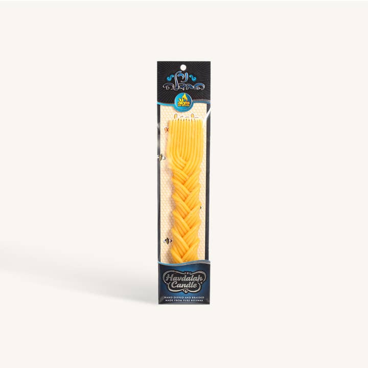 Ner Mitzvah - Wholesale Tapered Candle/Candlestick - Beeswax Braided Havdalah Candle - #22