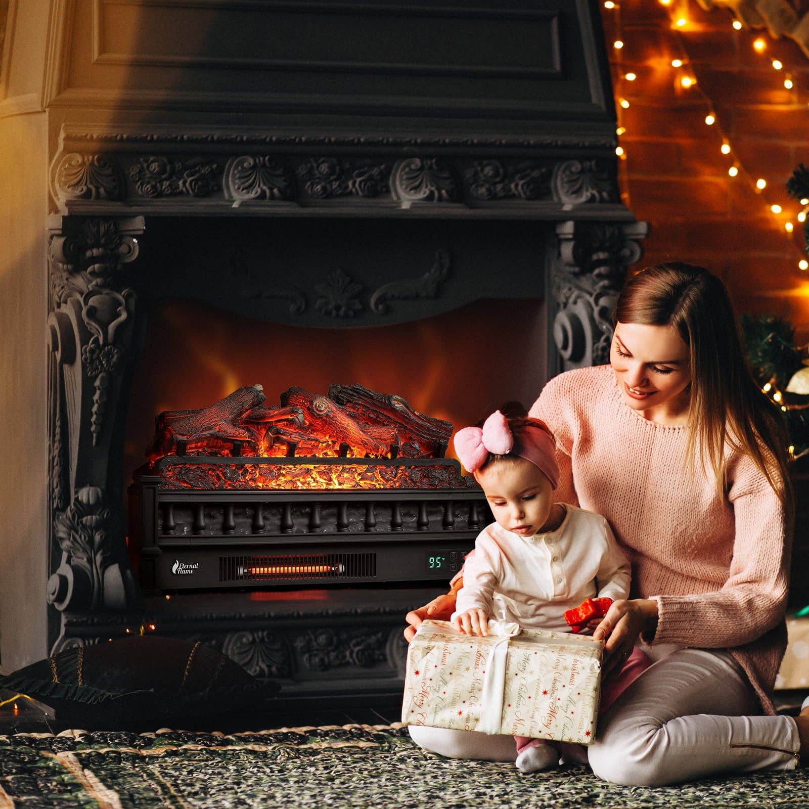 TURBRO - Wholesale Fireplace Screen - Eternal Flame EF26-LG Smart Electric Fireplace Logs, WiFi Enabled6