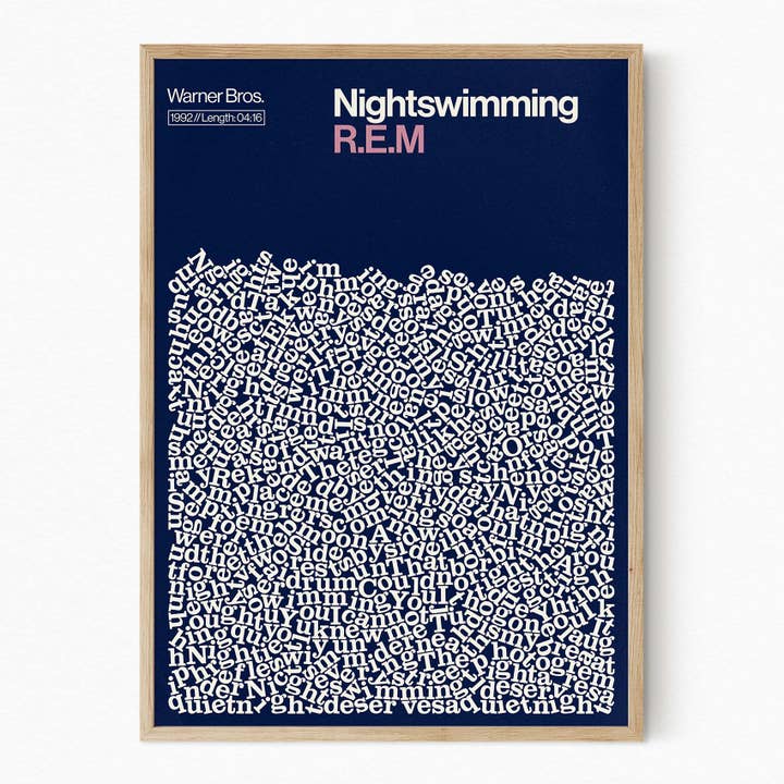 Nightswimming - REM - Song Lyric Print for wholesale by Reign&Hail