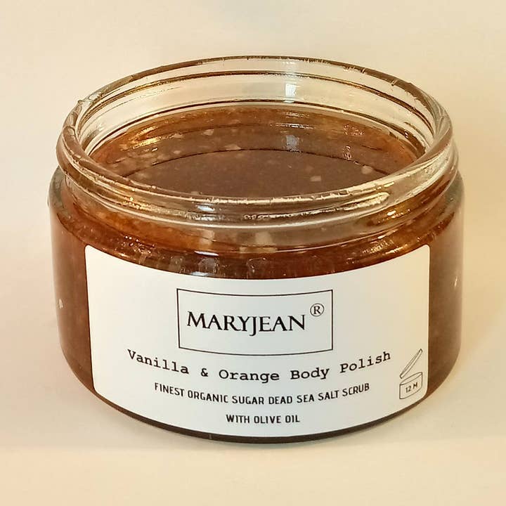 Polimento corporal hidratante orgânico de baunilha e açúcar de laranja por atacado de Mary Jean