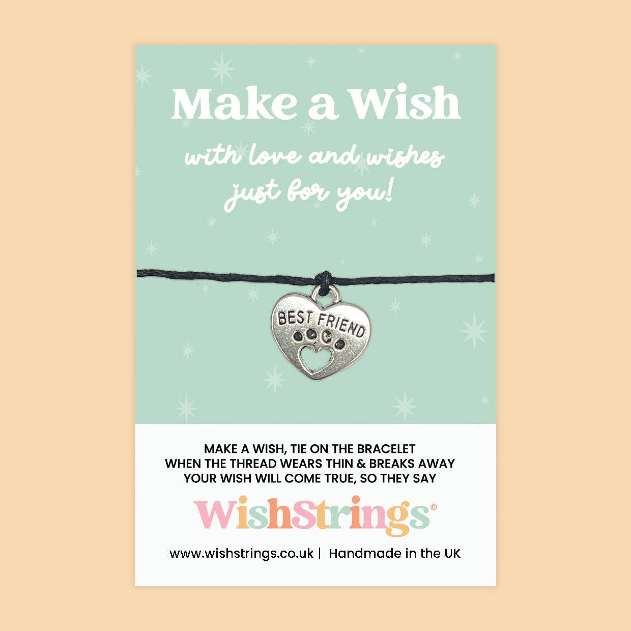 WishStrings - Wholesale Charm/Dangle Bracelet - Best Friend - WishStrings Wish Bracelet, Limited Edition Charm - LEWS0380