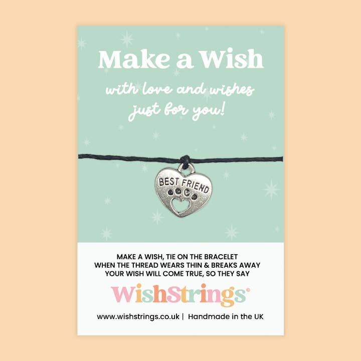 WishStrings – Engroshandel Armbånd med vedhæng – Bedste ven - WishStrings ønskearmbånd, Charm i begrænset udgave - LEWS038