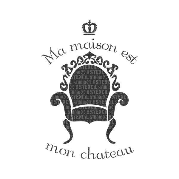 Ma Maison Stencil for wholesale by The Stencil Studio