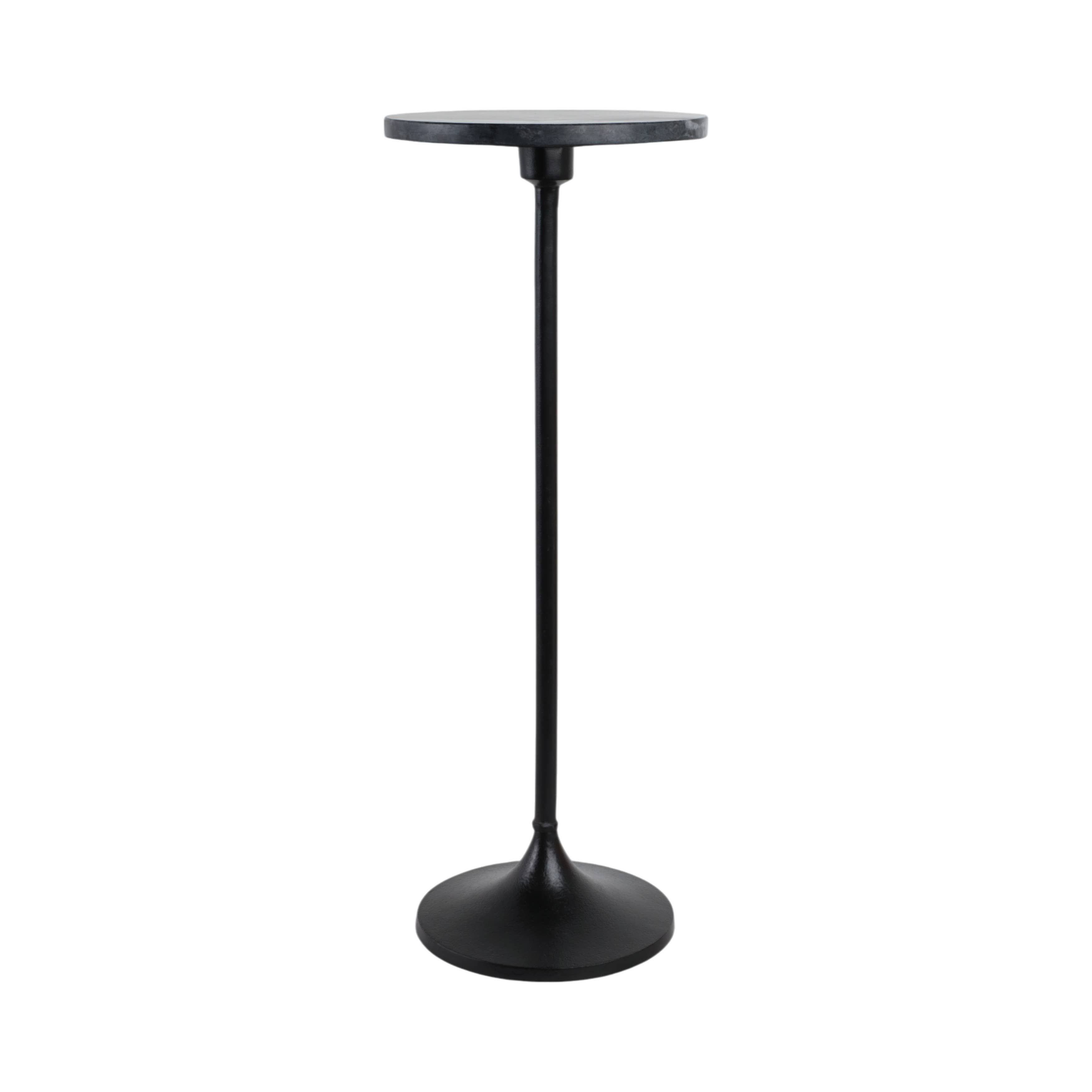 Sagebrook Home - Wholesale Side Table - Side Table - Black Metal Pedestal Base Marble Top, 27 in.7