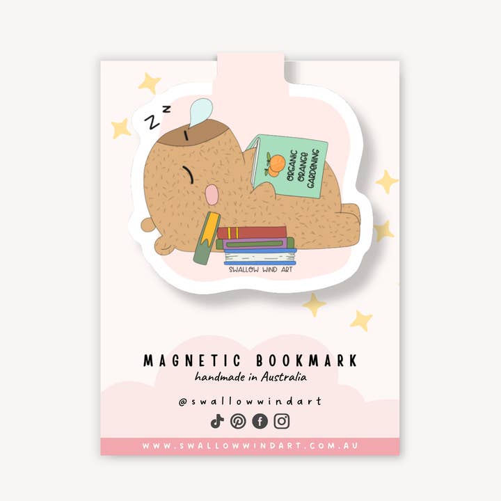 Magnetic Bookmark - Capybara's Cozy Corner for wholesale by Swallow Wind Art
